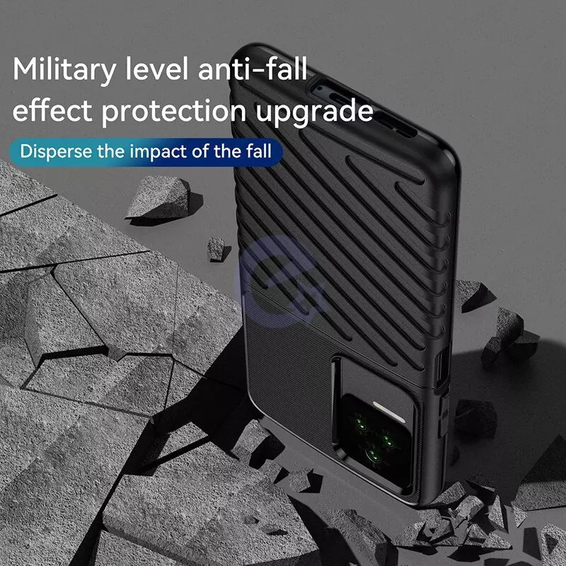 Протиударний чохол бампер для Xiaomi Poco F4 / Redmi K50 / Redmi K50 Pro / Redmi K40S Anomaly Thunder Black (Чорний)