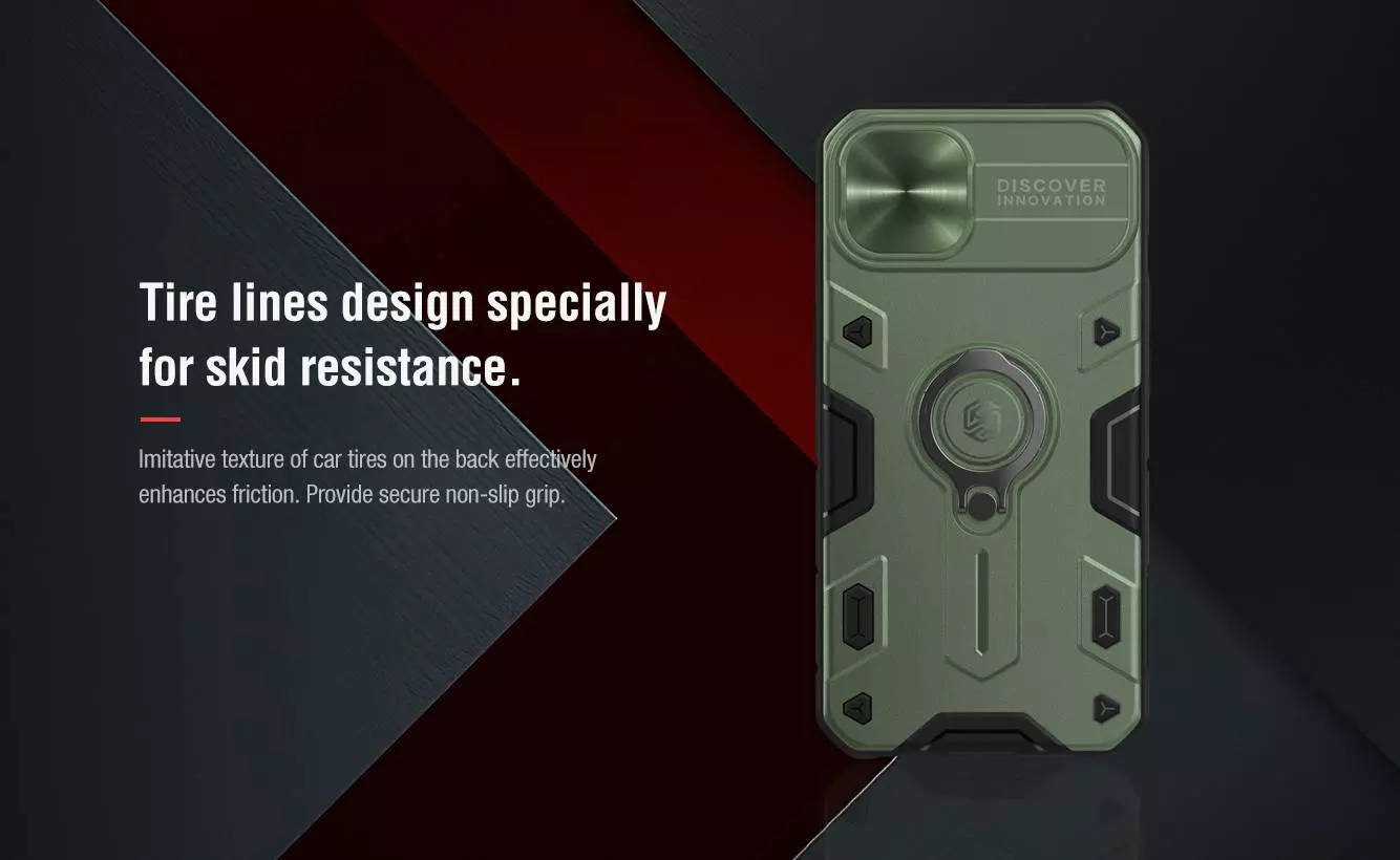 Противоударный чехол бампер Nillkin CamShield Armor (шторка на камеру) для iPhone 14 Plus Blue (Синий)