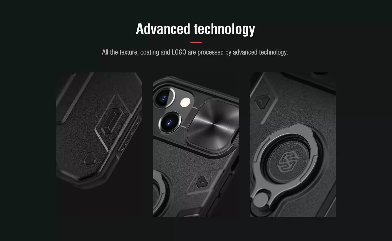 Противоударный чехол бампер Nillkin CamShield Armor (шторка на камеру) для iPhone 14 Plus Blue (Синий)