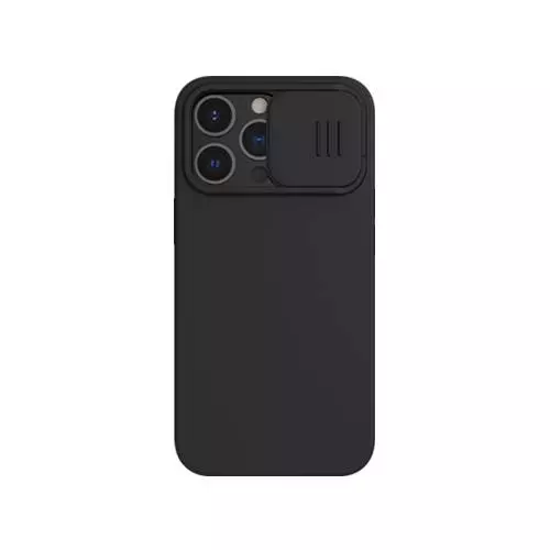 Протиударний чохол бампер Nillkin CamShield Silky Silicone (шторка на камеру) для iPhone 14 Pro Black (Чорний)