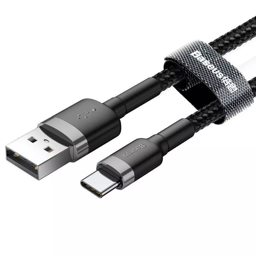 Кабель Baseus Сафули Cable USB Type-C 2A 2m Black / Grey (Чорний / Сірий) (CATKLF-CG1) Кабель Baseus Сафули Cable USB Type-C 2A 2m Black / Grey (Чорний / Сірий) (CATKLF-CG1)