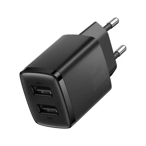 Зарядний пристрій Baseus Compact Quick Charger 2U 10.5W Black (Чорний) (CCXJ010201) Зарядний пристрій Baseus Compact Quick Charger 2U 10.5W Black (Чорний) (CCXJ010201)