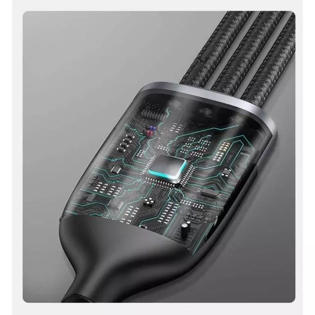 Кабель Baseus Flash Series 3-in-1 Fast Charging (Lightning/USB Type-C/Micro USB) 1.2m 5 A Black (Чорний) (CA1T3-G1) Кабель Baseus Flash Series 3-in-1 Fast Charging (Lightning/USB Type-C/Micro USB) 1.2m 5 A Black (Чорний) (CA1T3-G1)