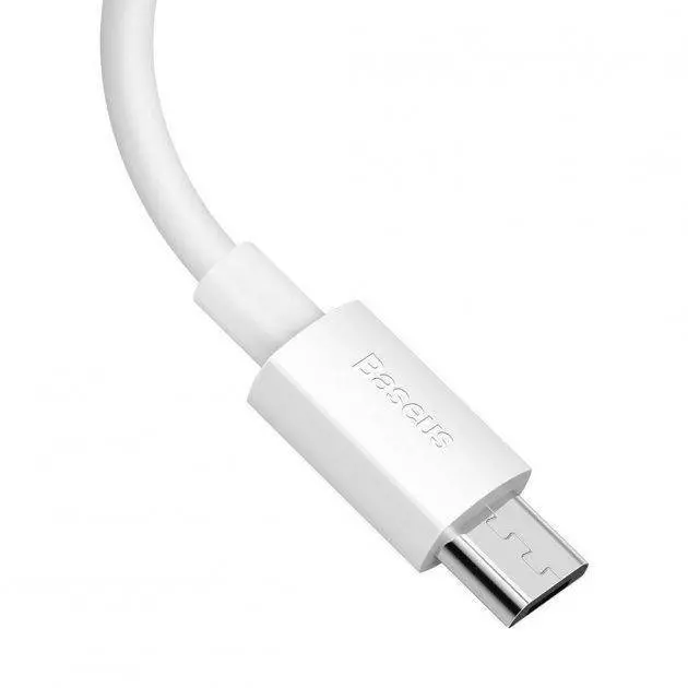 Кабель Baseus Simple Wisdom Data Cable Kit USB to Micro 2.1A (2PCS/Set) 1.5m White (Белый) (TZCAMZJ-02) Кабель Baseus Simple Wisdom Data Cable Kit USB to Micro 2.1A (2PCS/Set) 1.5m White (Белый) (TZCAMZJ-02)