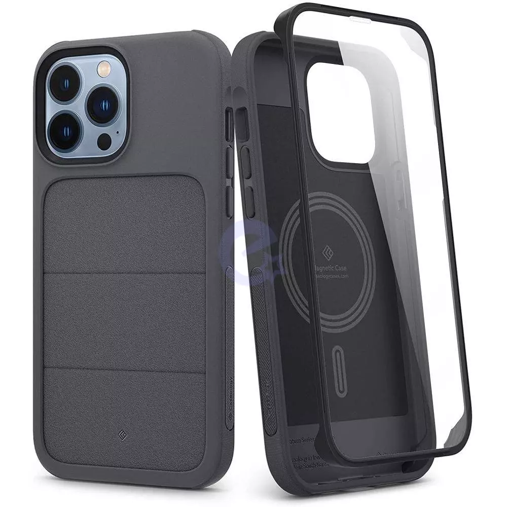Противоударный чехол бампер Caseology Stratum для iPhone 14 Pro Max Ash (Пепельный)