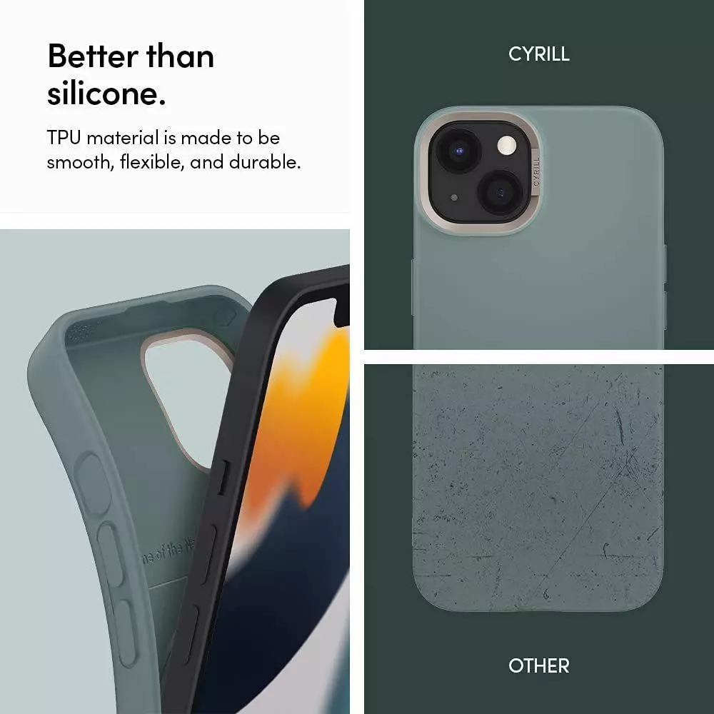 Премиальный чехол бампер Cyrill Color Brick для iPhone 14 Kale (Темно-зеленый)