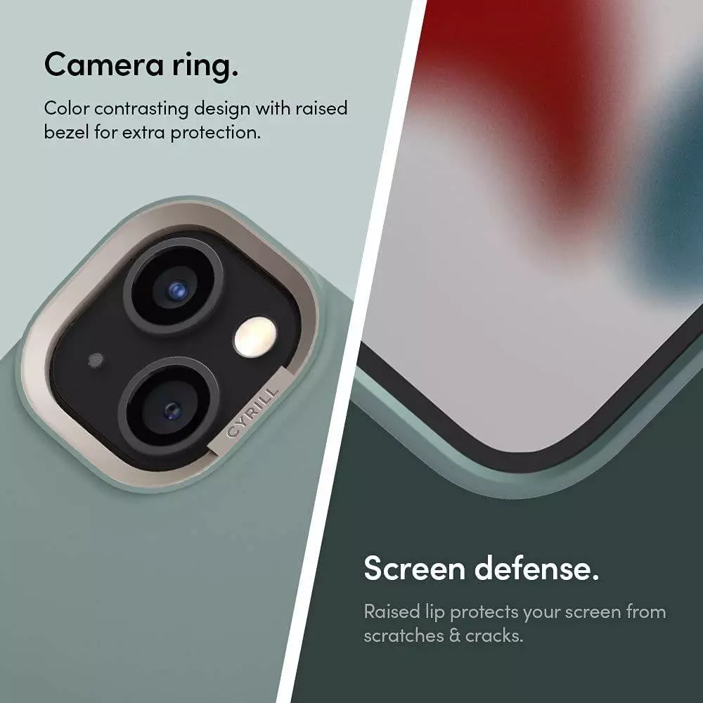 Премиальный чехол бампер Cyrill Color Brick для iPhone 14 Kale (Темно-зеленый)