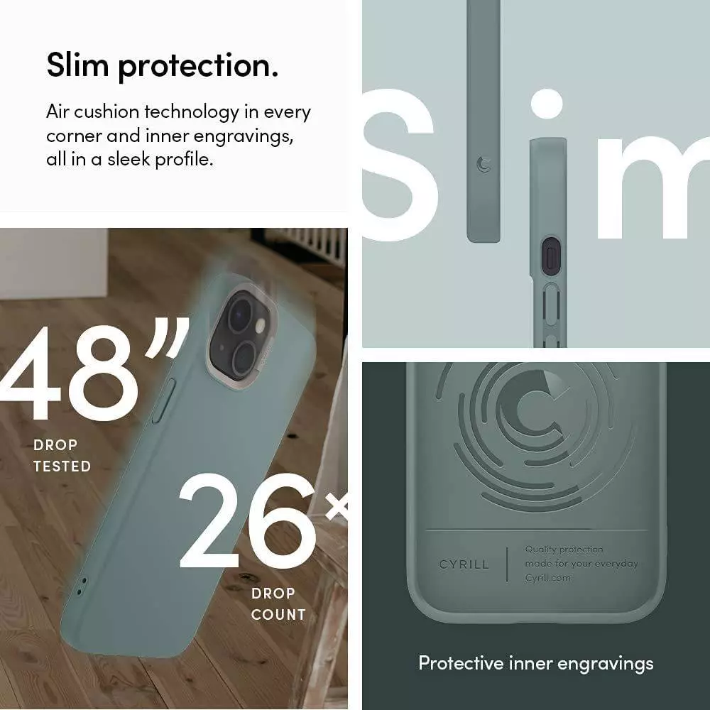 Премиальный чехол бампер Cyrill Color Brick для iPhone 14 Kale (Темно-зеленый)