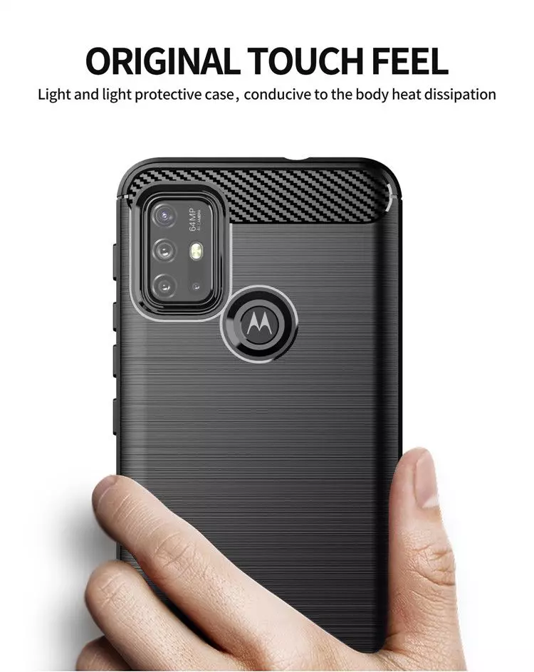 Противоударный чехол бампер для Motorola Moto G52 iPaky Carbon Fiber Black (Черный)