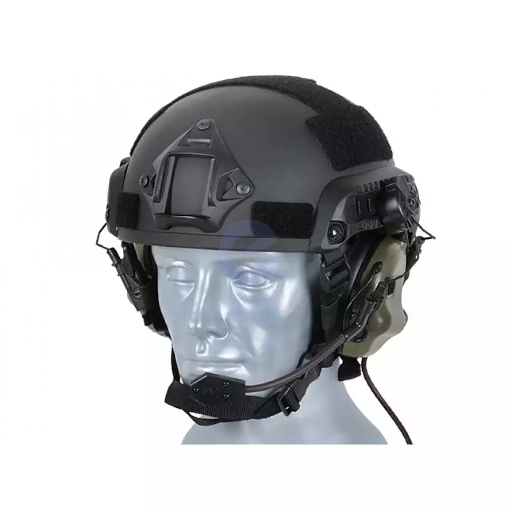Активні тактичні навушники EARMOR M32H на шолом fast кріплення ARC з мікрофоном Foliage Green (Оливковий)