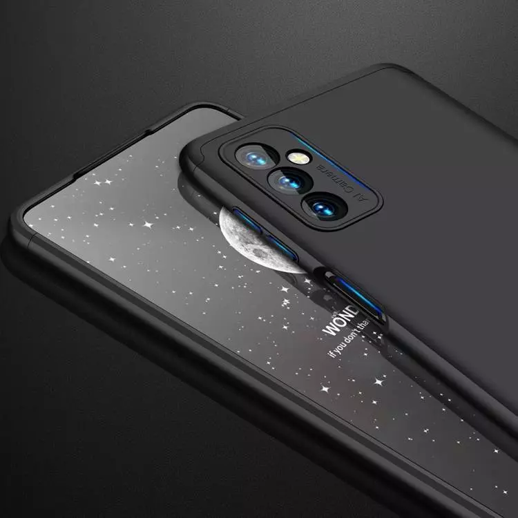 Ультратонкий чехол бампер для Samsung Galaxy M23 / Galaxy M13 GKK Dual Armor Black / Silver (Черный / Серебристый)