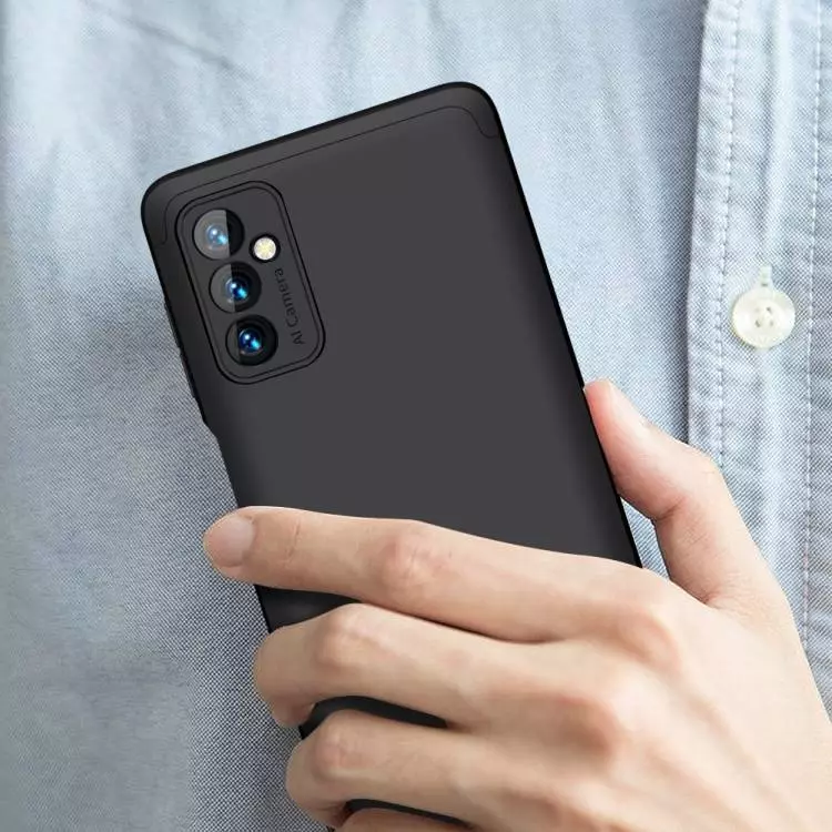Ультратонкий чехол бампер для Samsung Galaxy M23 / Galaxy M13 GKK Dual Armor Black / Silver (Черный / Серебристый)