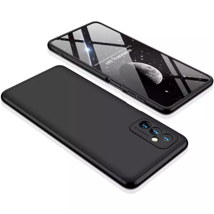 Ультратонкий чехол бампер для Samsung Galaxy M23 / Galaxy M13 GKK Dual Armor Black / Silver (Черный / Серебристый)
