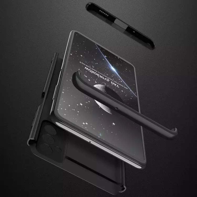 Ультратонкий чехол бампер для Samsung Galaxy M23 / Galaxy M13 GKK Dual Armor Black / Silver (Черный / Серебристый)
