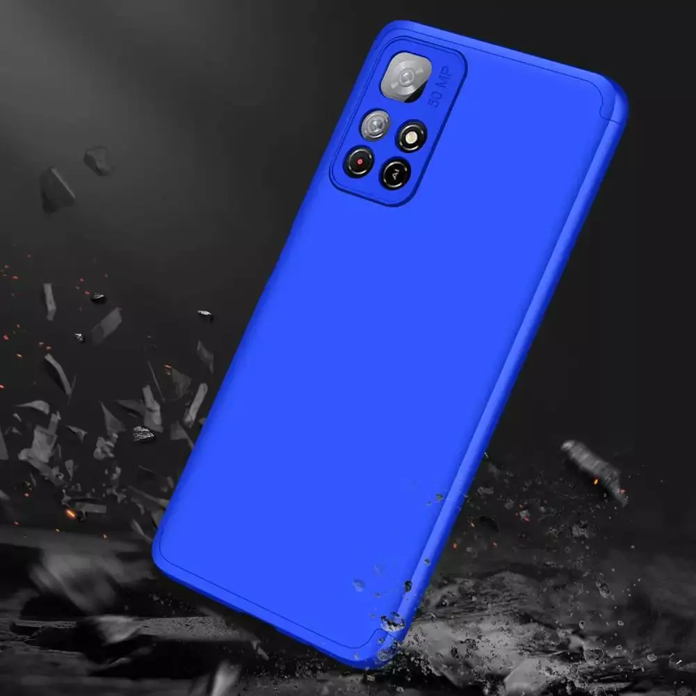 Ультратонкий чехол бампер для Xiaomi Poco M4 Pro GKK Dual Armor Blue (Синий)