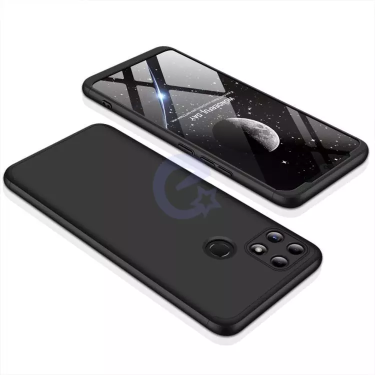 Ультратонкий чехол бампер для Realme C25s / C25 GKK Dual Armor Black / Red (Черный / Красный)