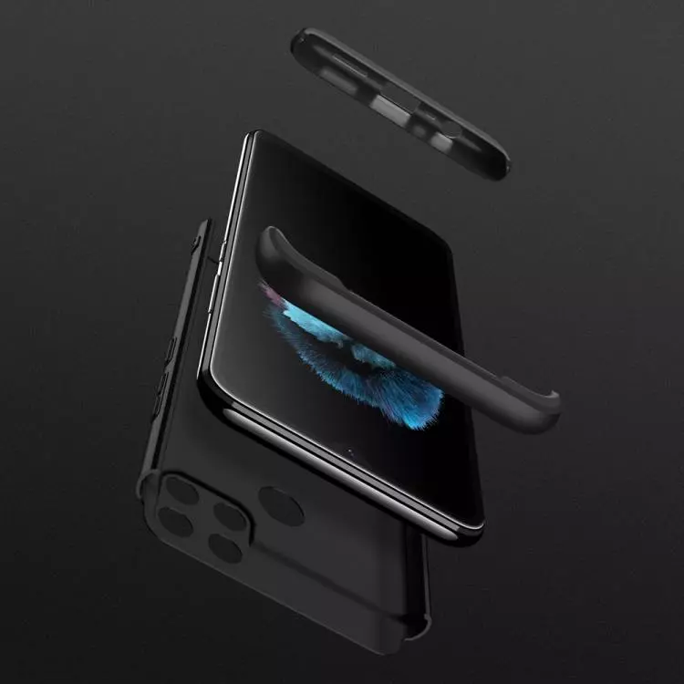 Ультратонкий чохол бампер для Realme C25s / C25 GKK Dual Armor Black / Blue (Чорний / Синій)