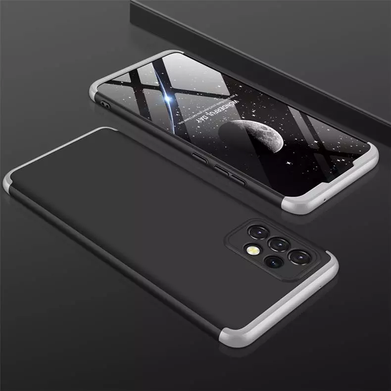 Ультратонкий чохол бампер для Motorola Moto G22 / E32 GKK Dual Armor Black / Silver (Чорний / Сріблястий)