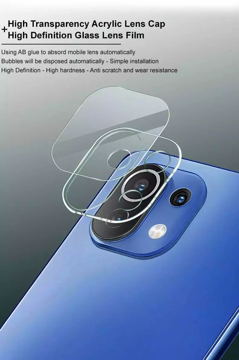 Захисне скло для камери для Vivo Y02 Imak Camera Glass Transparent (Прозорий)