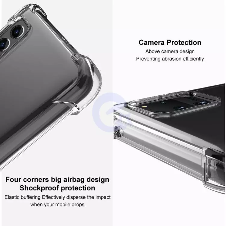 Противоударный чехол бампер для Motorola Edge 30 Pro Imak Shock Black / Transparent (Черный / Прозрачный)