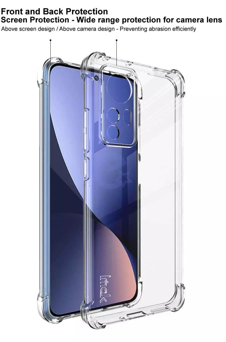 Протиударний чохол бампер для Xiaomi 12 / 12S / 12X Imak Shock Transparent (Прозорий) Протиударний чохол бампер для Xiaomi 12 / 12S / 12X Imak Shock Transparent (Прозорий)