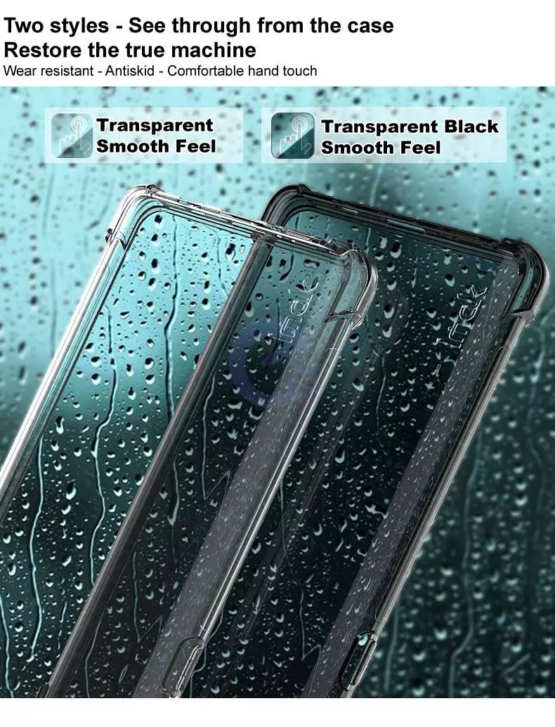 Противоударный чехол бампер для Xiaomi Poco M4 Pro Imak Shock Black / Transparent (Черный / Прозрачный)