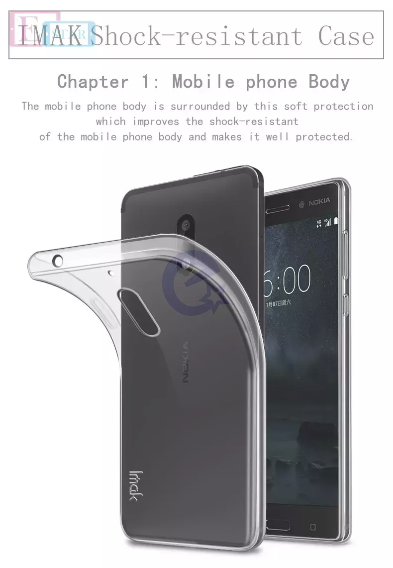 Противоударный чехол бампер для Nokia C01 Plus Imak Shock Transparent (Прозрачный)