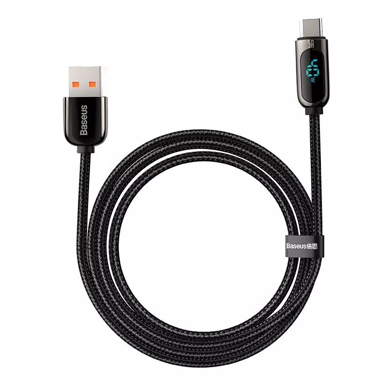 Кабель Baseus Type-C Display Fast Charging Data Cable 1m, 5A Black (Чорний) CATSK-01 Кабель Baseus Type-C Display Fast Charging Data Cable 1m, 5A Black (Чорний) CATSK-01