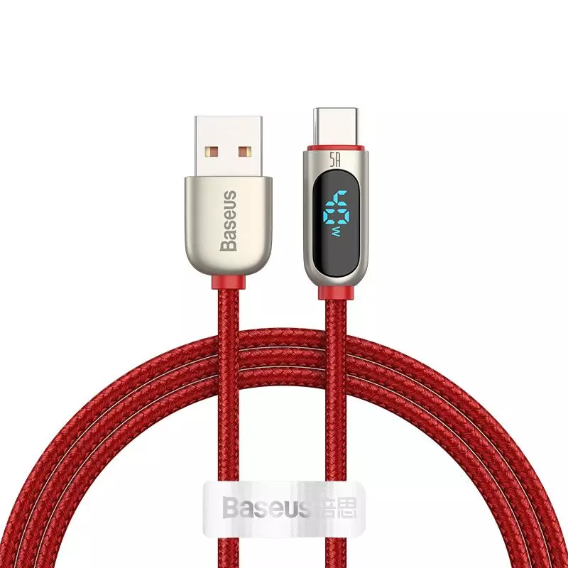 Кабель Baseus Type-C Fast Charging Data Cable 1m, 5A Red (Червоний) CATSK-09 Кабель Baseus Type-C Fast Charging Data Cable 1m, 5A Red (Червоний) CATSK-09