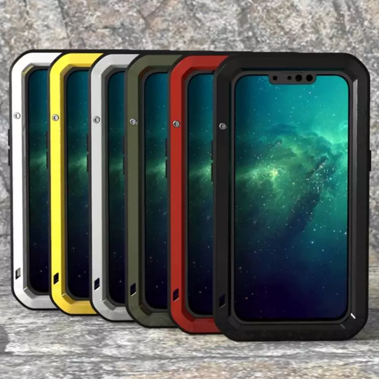 Протиударний чохол бампер для iPhone 13 Pro Max Love Mei PowerFull (Зі склом) Silver (Сріблястий)