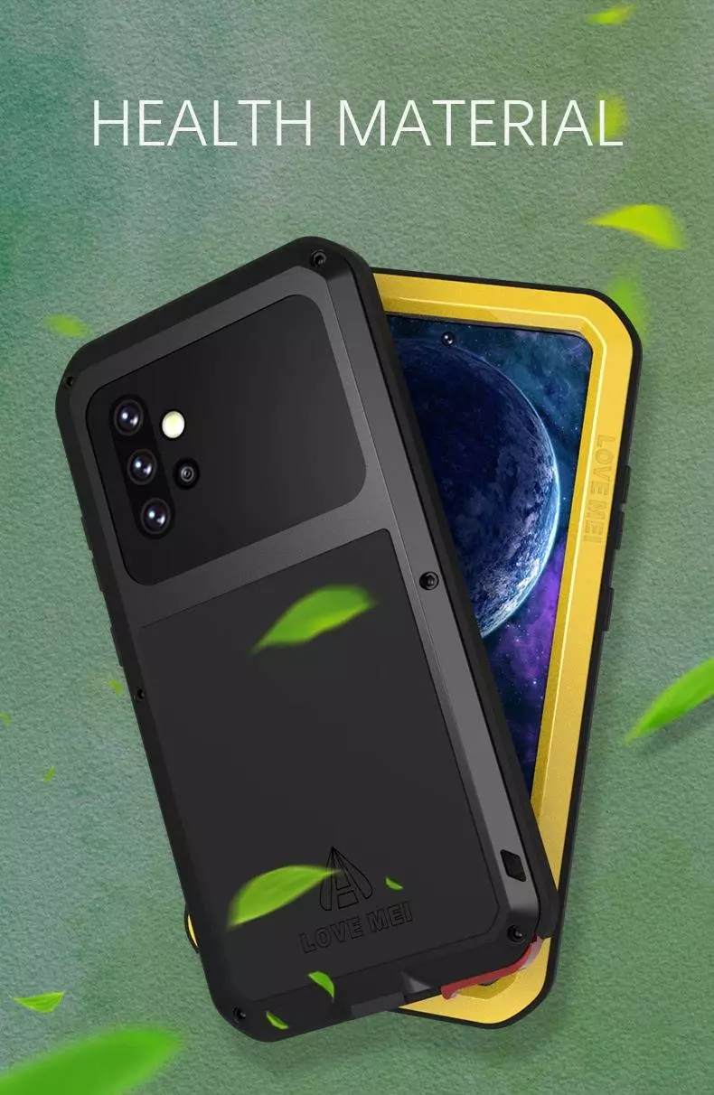 Протиударний чохол бампер для Samsung Galaxy A53 5G Love Mei PowerFull (Зі склом) Army Green (Армійський Зелений)