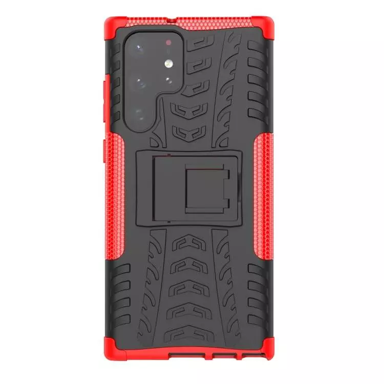Протиударний чохол бампер для Samsung Galaxy S22 Ultra Nevellya Case (вбудована підставка) Red (Червоний)