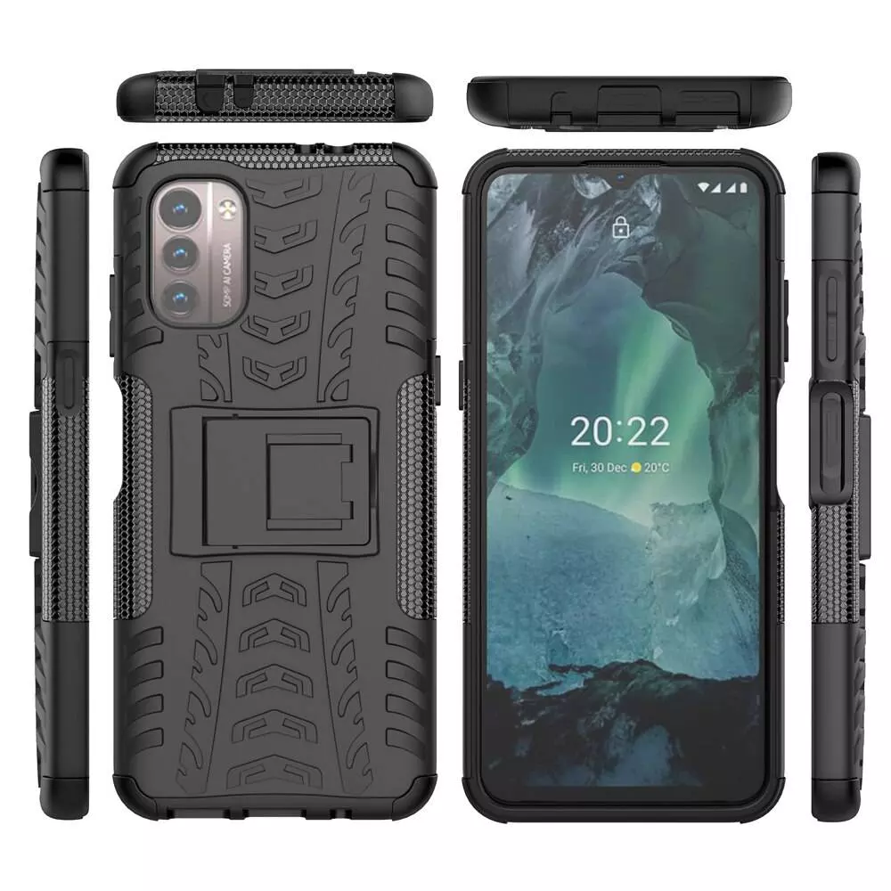 Протиударний чохол бампер для Nokia G11 / G21 Nevellya Case (вбудована підставка) Green (Зелений)