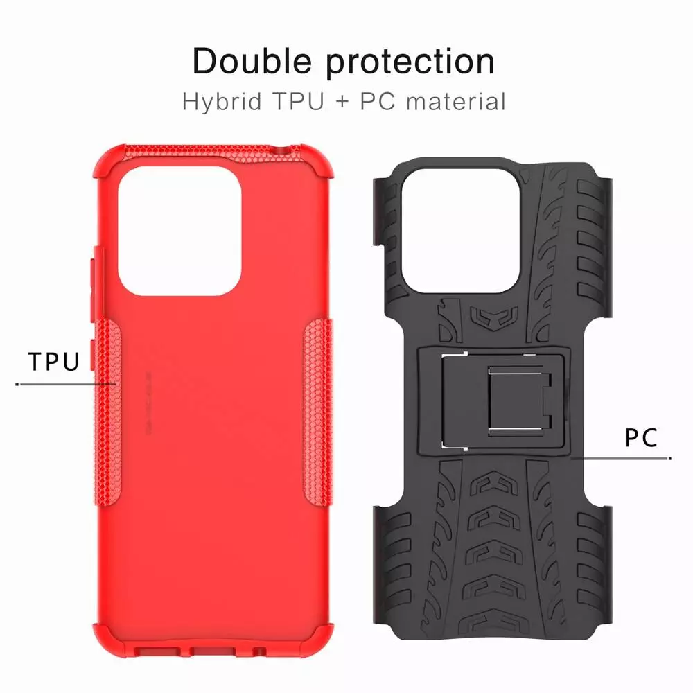Протиударний чохол бампер для Realme Narzo 50A Nevellya Case (вбудована підставка) Red (Червоний)