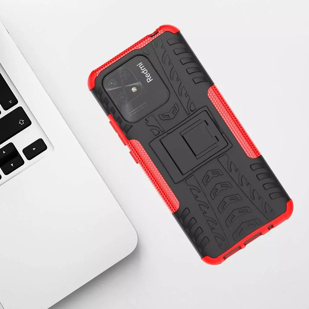 Протиударний чохол бампер для Realme Narzo 50A Nevellya Case (вбудована підставка) Red (Червоний)