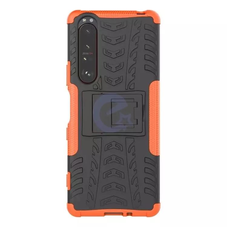 Протиударний чохол бампер для Sony Xperia 1 III Nevellya Case (вбудована підставка) Orange (Помаранчевий)
