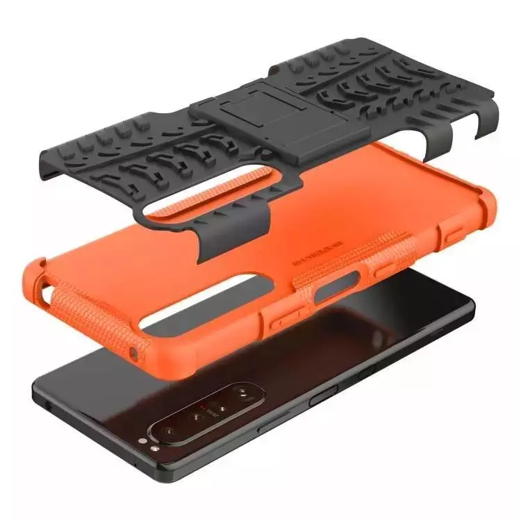 Противоударный чехол бампер для Sony Xperia Pro-I Nevellya Case (встроенная подставка) Red (Красный)