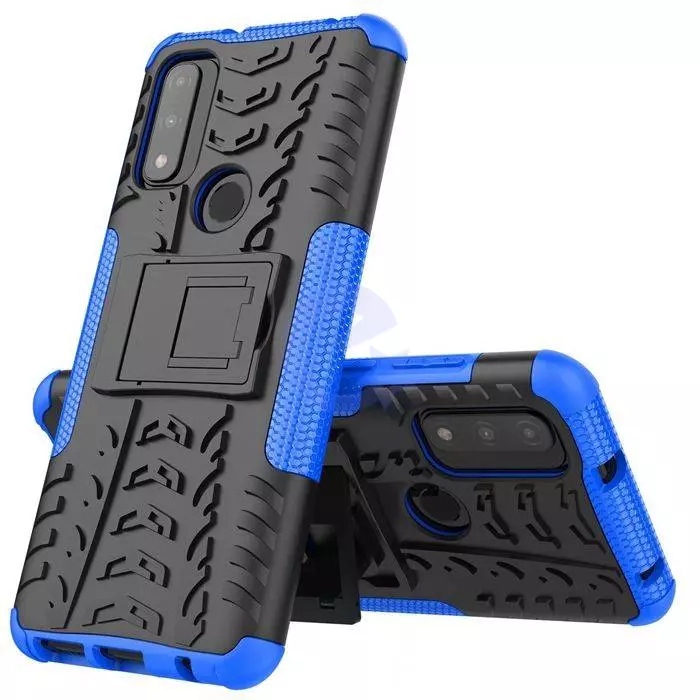 Противоударный чехол бампер для Motorola Moto G31 / G41 Nevellya Case (встроенная подставка) Blue (Синий)