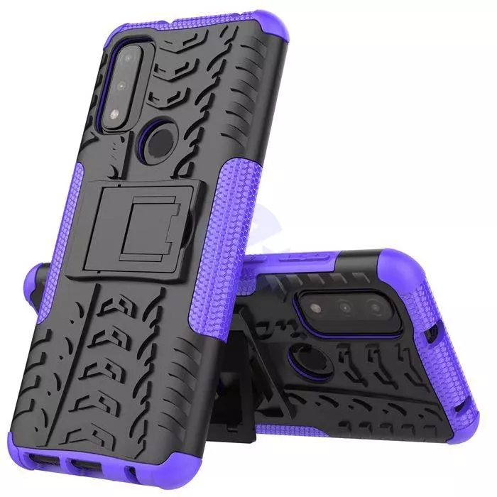 Противоударный чехол бампер для Motorola Moto G31 / G41 Nevellya Case (встроенная подставка) Purple (Фиолетовый)