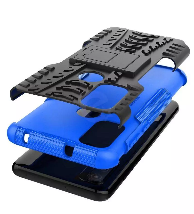 Противоударный чехол бампер для Motorola Moto G31 / G41 Nevellya Case (встроенная подставка) Blue (Синий)