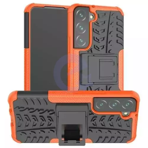 Противоударный чехол бампер для Samsung Galaxy S23 Nevellya Case (встроенная подставка) Orange (Оранжевый)
