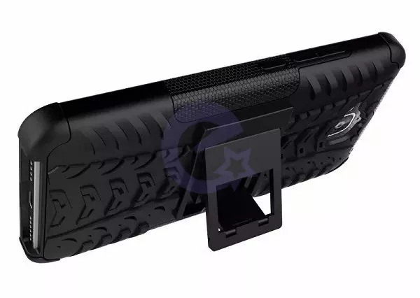 Противоударный чехол бампер для Samsung Galaxy S23 Ultra Nevellya Case (встроенная подставка) Black (Черный)