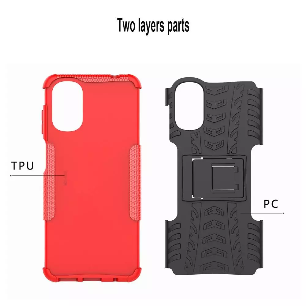 Протиударний чохол бампер для Motorola Moto E32 / G22 Nevellya Case (вбудована підставка) White (Білий)