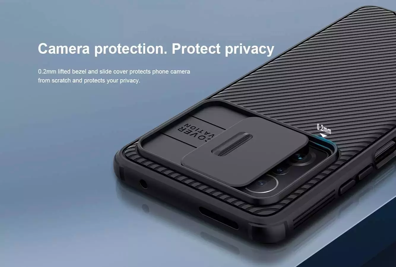 Протиударний чохол бампер Nillkin CamShield Pro (шторка на камеру) для Vivo Y02 Purple (Пурпурний)