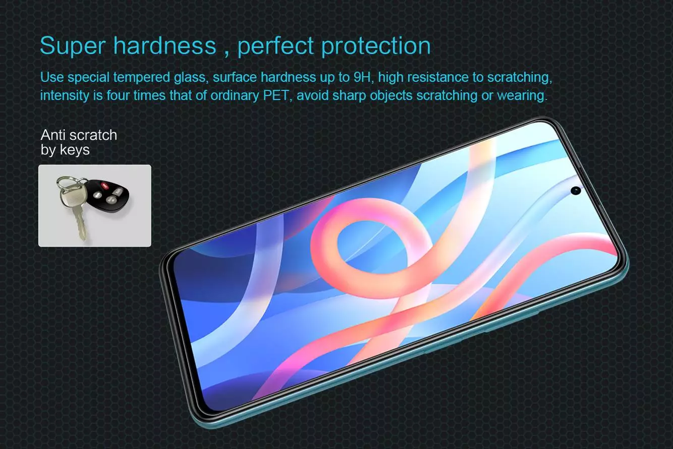 Закаленное защитное стекло Nillkin H для Xiaomi Poco M4 Pro Transparent (Прозрачный)