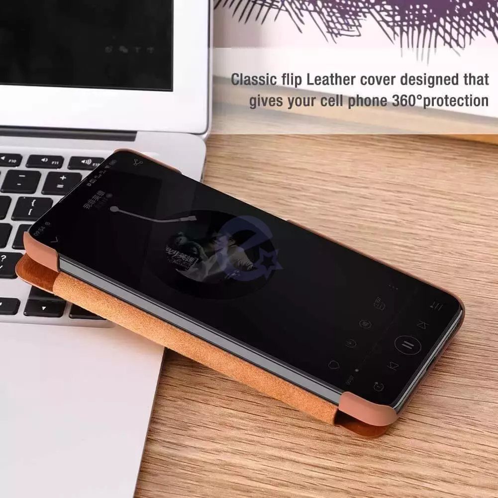 Чохол книжка Nillkin Qin Pro (шторка на камеру) для Xiaomi Poco F4 GT / Redmi K50 Gaming Brown (Коричневий)