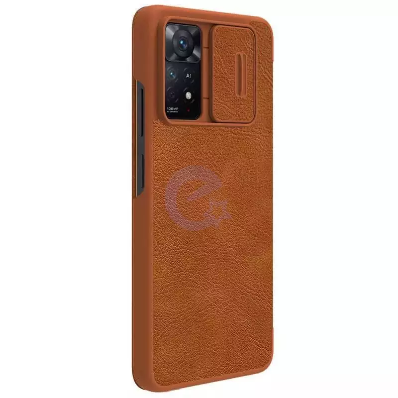 Чохол книжка Nillkin Qin Pro (шторка на камеру) для Xiaomi Redmi Note 12 Pro 5G / Poco X5 Pro Brown (Коричневий)