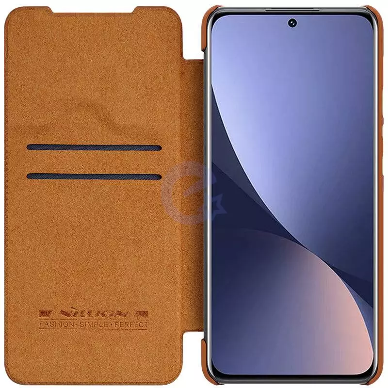 Чехол книжка Nillkin Qin для Xiaomi 12 / 12S / 12X Brown (Коричневый)