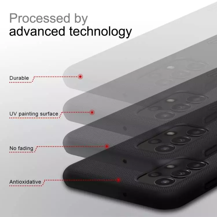 Противоударный чехол бампер Nillkin Super Frosted Shield для Xiaomi Poco C40 / Redmi 10C Red (Красный)