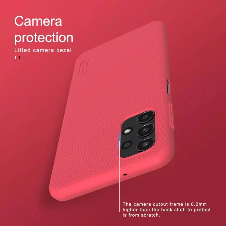 Противоударный чехол бампер Nillkin Super Frosted Shield для Xiaomi Poco C40 / Redmi 10C Red (Красный)